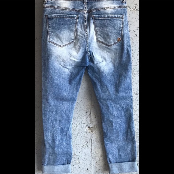 Sz 11 | Indigo Rein | Cuffed Torn Shredded Jeans 💃🏽 - Picture 3 of 14